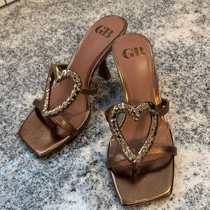 Gianni Bini Bronze Heart Heeled Sandals
